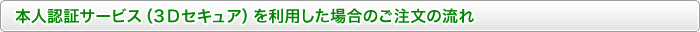 本人認証サービス（３Ｄセキュア）を利用した場合のご注文の流れ